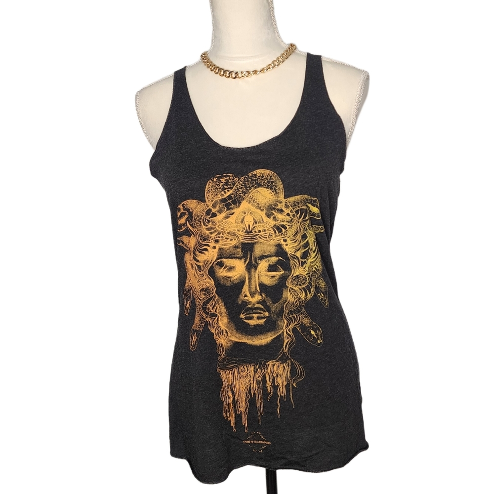 Gladiator Art & Apparel. Handmade. Medusa, Racerback Tank. Size: XS-XXL
